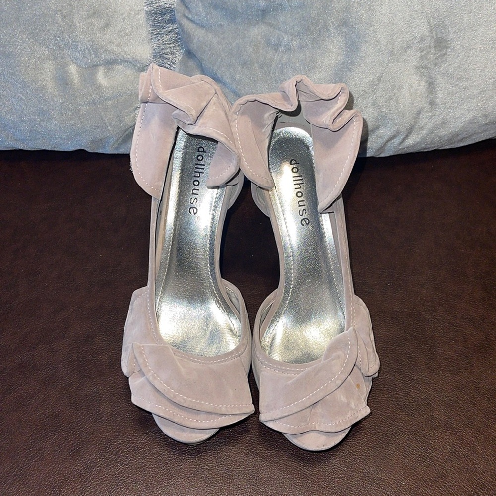 Dollhouse open toe heels. Size 8.5. Color: Tan. Never Worn No box!